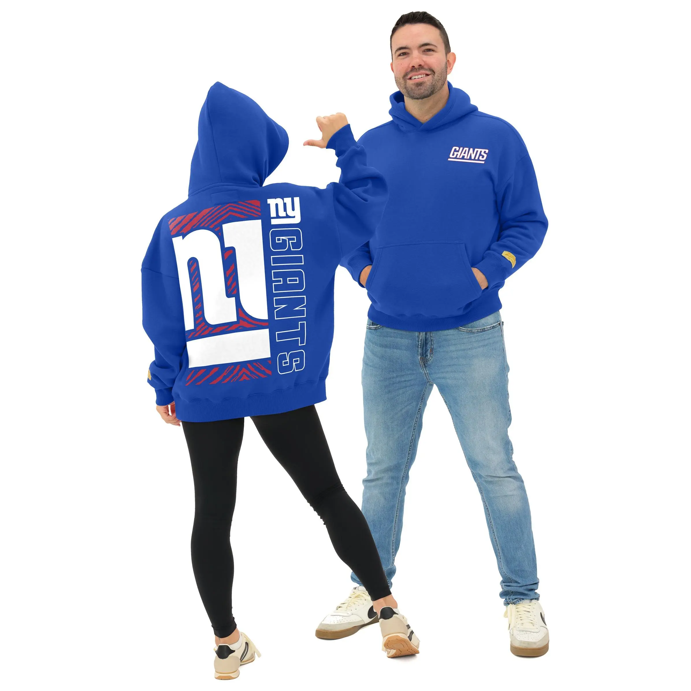 Zubaz NFL   90s Drop Shoulder Hoodie -MVP, NEW YORK GIANTS