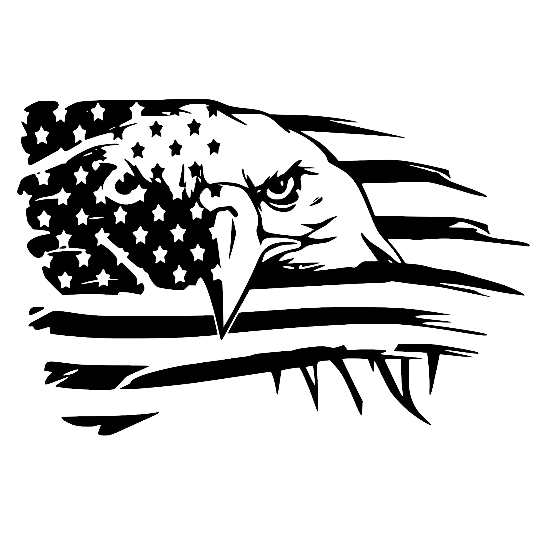 Eagle flag vinyl decal car window choose color and size