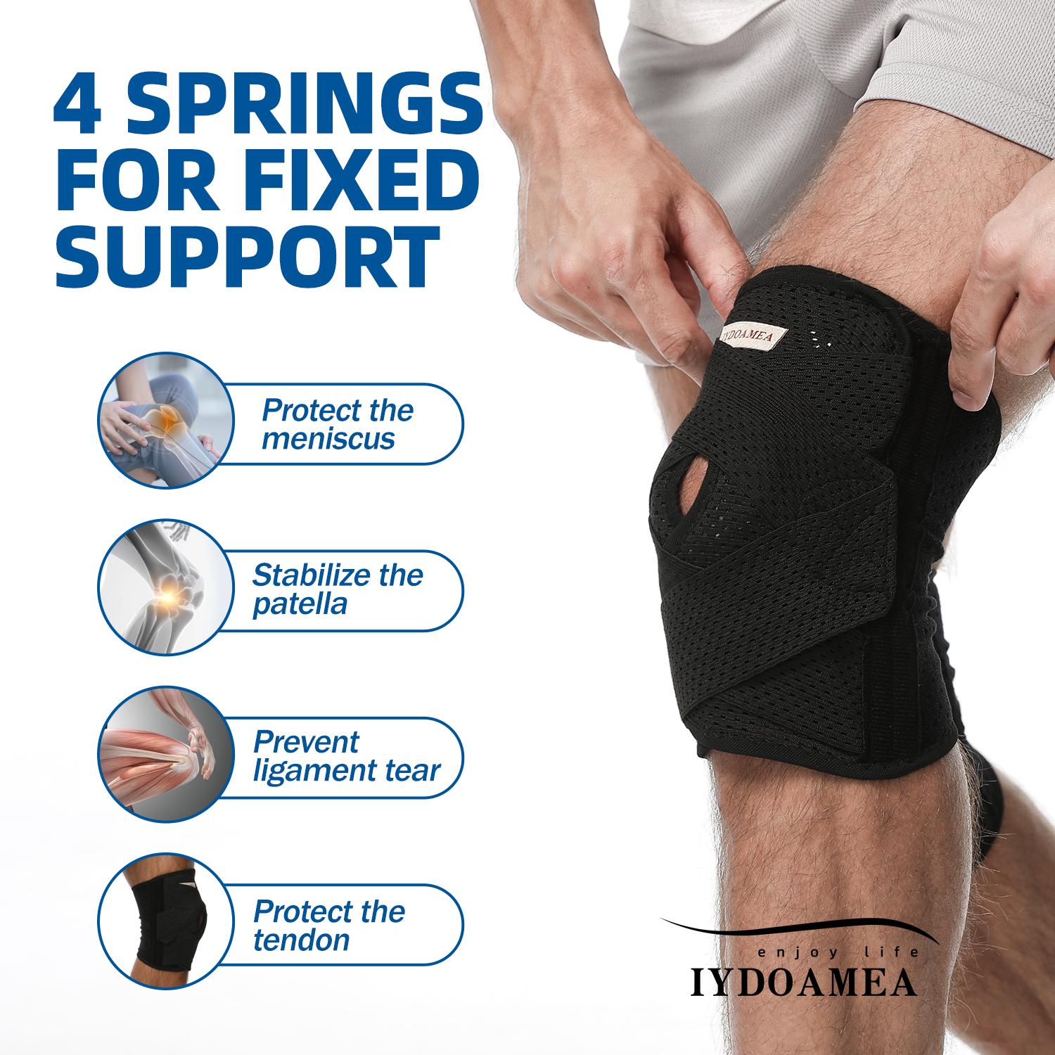 IYDoaMea 1 PC Plus Size (7XL 300LB) Knee Compression Wrap Brace (Order A Size Up), Breathable Adjustable Knee Brace For Men And Women, Knee Brace With Side Stabilizers Leg Supporter Healthcare football accessories Dealsforyoudays