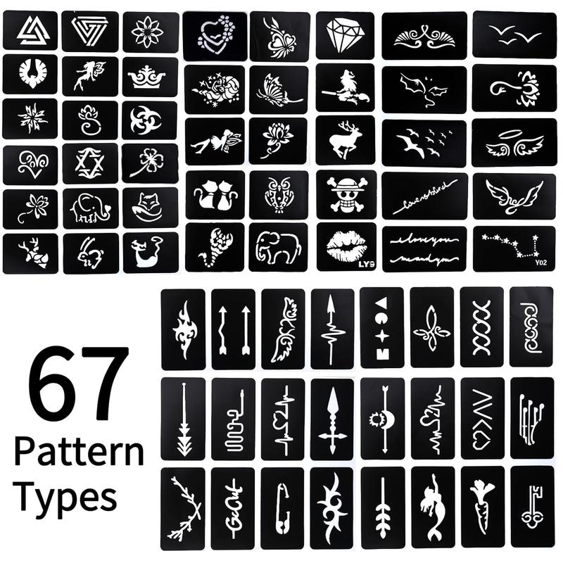 Ponhey Temporary Tattoo Markers for Skin, 24 Body Markers+67 Large Tattoo Stencils,Dual-End Tattoo Pens,Fine Lines with Cosmetic-Grade,Flexible, Skin-Safe Face Paint Kit for Teenage Adults