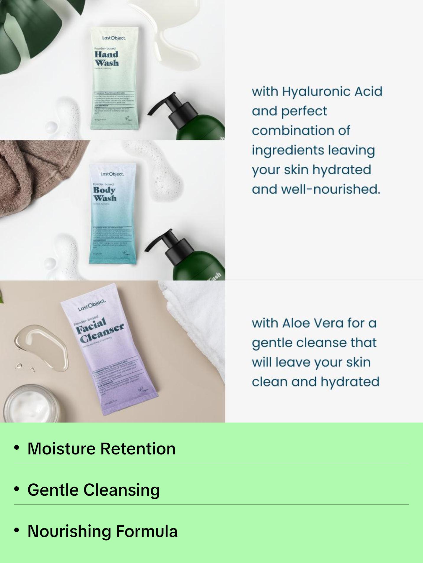 Complete Refill Bundle of Facial Cleanser, Body Wash, Hand wash, Skin Care Kit