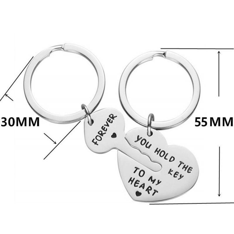 2pcs Set Men Women Cute Heart Key Keychain Couple Key Ring Lovers Key Chain Jewelry Accessory Gift 2pcs Set Men Women Cute Heart Key Keychain Couple Key Ring Lovers Key Chain Jewelry Accessory Gift
