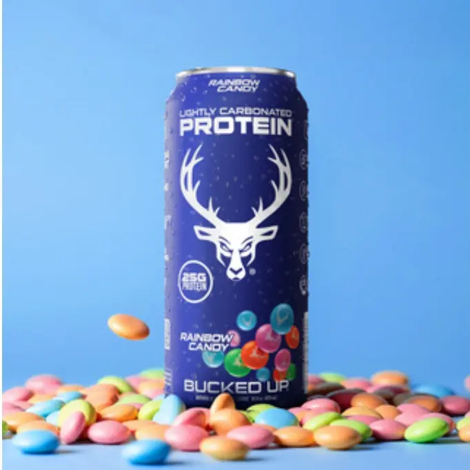 Bucked Up Ready-to-Drink Lightly-Carbonated Protein Soda | 1 Case (12 Cans, 16 oz each) | Protein Isolate, 100 Calories, Zero Sugar