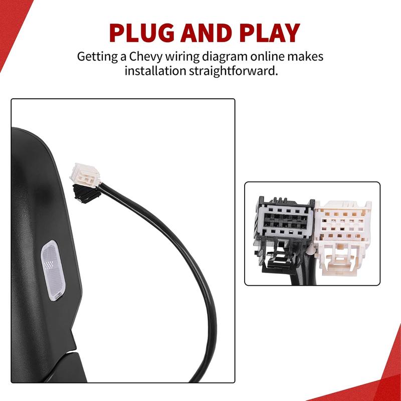 YITAMOTOR Towing Mirrors Compatible with 2007-2013 Chevy Silverado GMC Sierra 1500, 07-14 Suburban Yukon XL 1500, Power-Adjustable Glass and Heated with LED Arrow Turn Signal Side Mirrors Pair blind spot mirrors