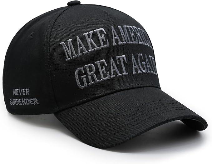 Trump 2024 45-47 MAGA Hat Make America Great Again Donald Trump Slogan with USA Flag Baseball Cap Trump Hat Elon Musk Never Surrender dark maga