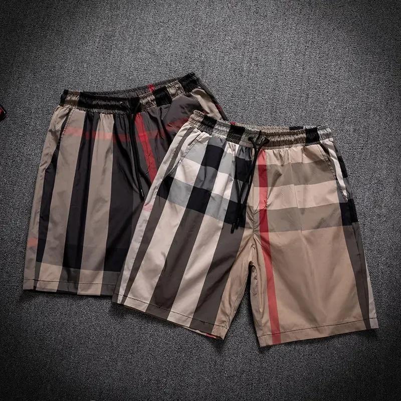 Spring Summer Men New Plaid Trends High-end Drape Loose Beach Pants Casual Comfortable Fashion Shorts Male Thin Short Pants gift Menswear Stylish Tropical Tractor Trouser Checked Lightcolour_Black