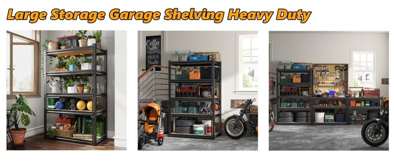 Raybee Furniture 1550-2020 LBS 5 Tier Garage Shelving Heavy Duty Adjustable Garage Shelves, Utility Rack Shelf, Shelving Units for Storage Warehouse Pantry Closet