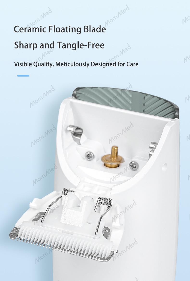 MomMed Baby Hair Clippers, Ultra Quiet Electric Vacuum Baby Clippers with Charger Base, Cordless Rechargeable Waterproof Haircut Kit for Kids & Men