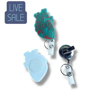 Handmade Acrylic Badge Reel – Decorative Retractable ID Holder for Nurses, Teachers & Office Staff