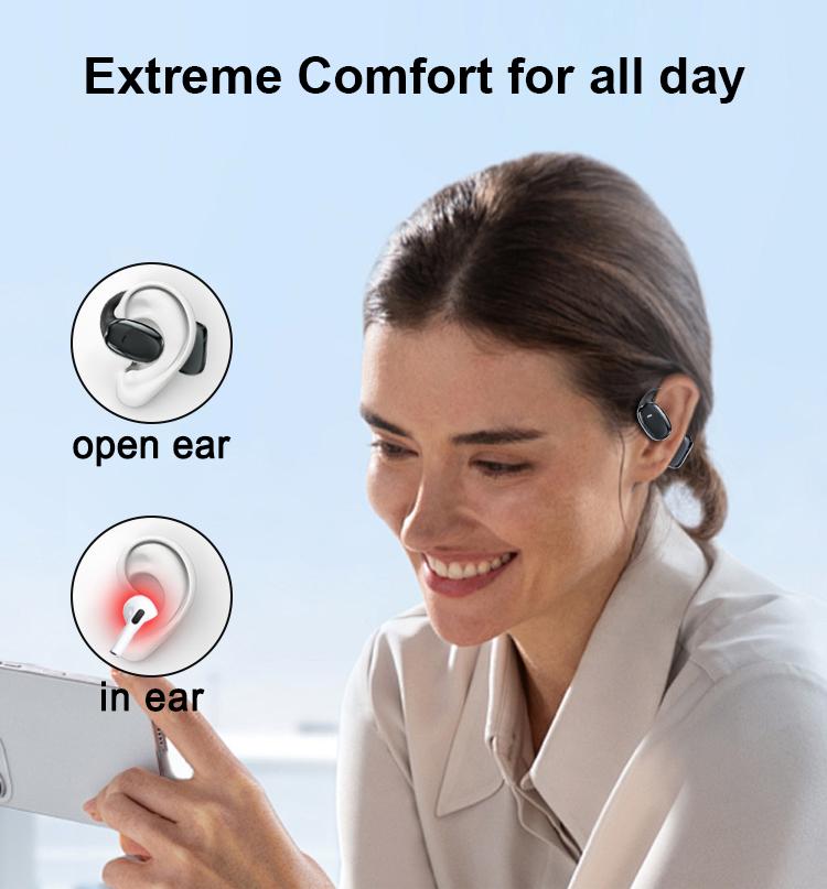 ZIHNIC S11 Wireless Open Ear Headphones,Bluetooth 5.4 Earbuds With Charging Case, Comfort Wireless Earbuds,IPX5 Waterproof,Black Audio Electronic Earphones