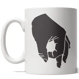 Don't Look Down Hand Mug Funny Meme Coffee Cup - 11oz Funny Coffee Mugs Ceramic Printed Drinkware Cup