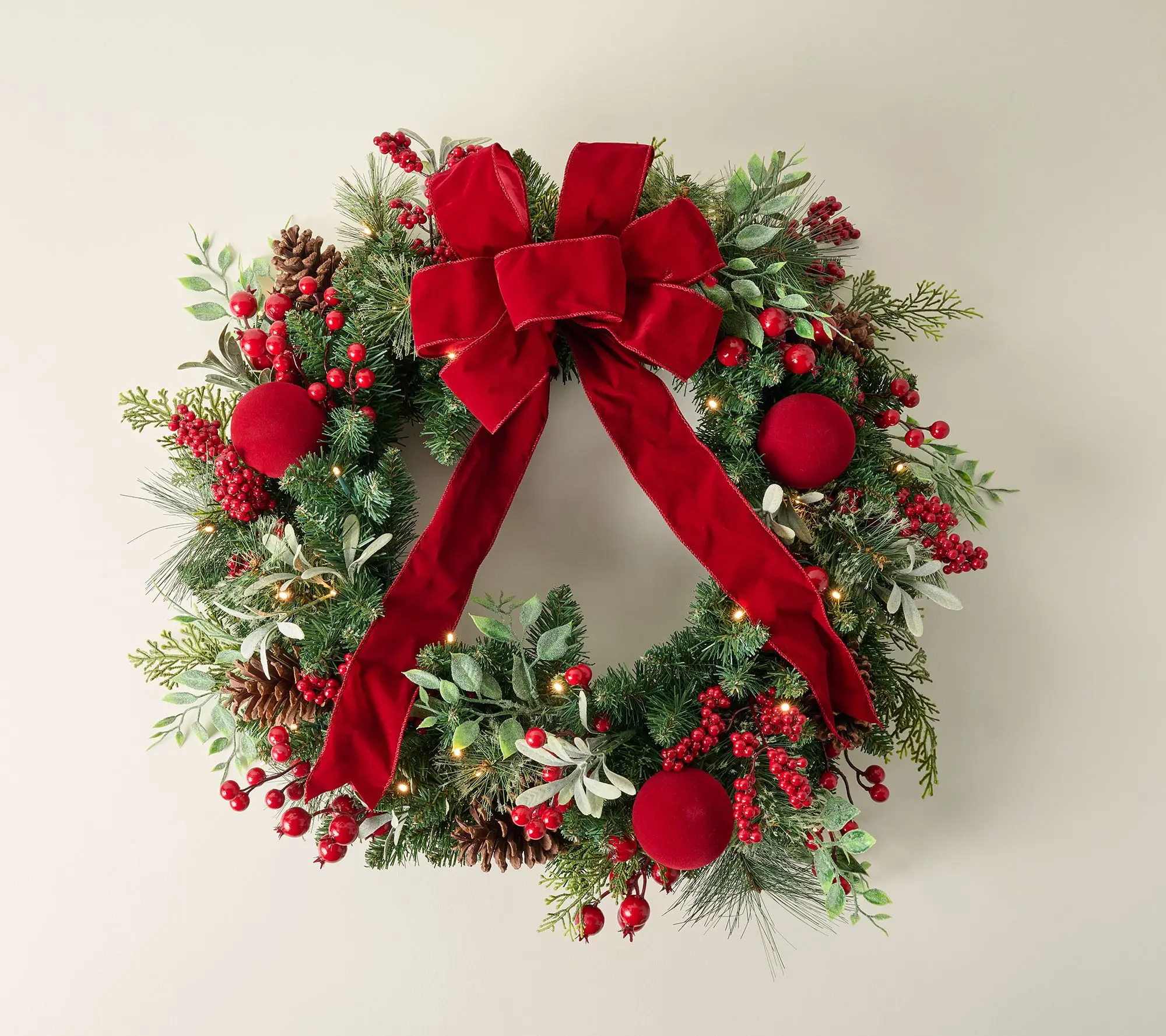 Home Reflections 26" Lit Berry Wreath
