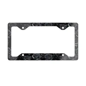 Black Rose License Plate Frame, Gothic Car Decor, Exterior Car Accessories for Women, Witchy Floral New Car Gift for Her