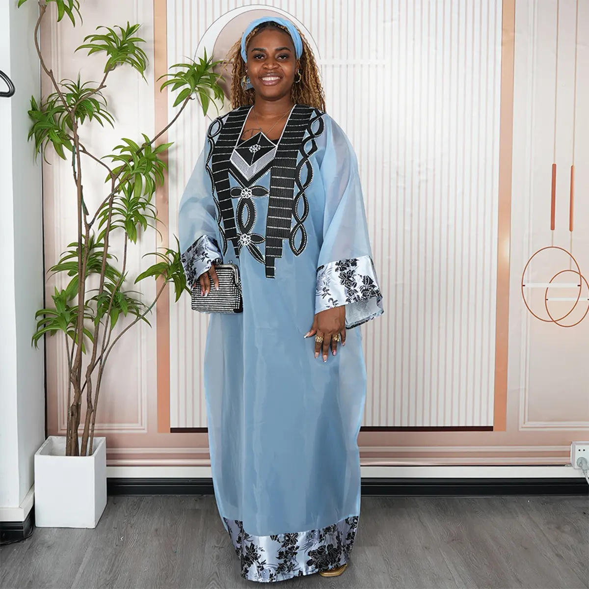 knee length dresses for ladies MWARI Patchwork African Fabric BUBU Short Dress main image 1