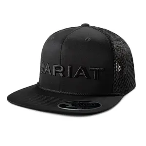 Ariat Unisex 3D Embroidery Black Mesh Back Snapback Patch Cap Hat