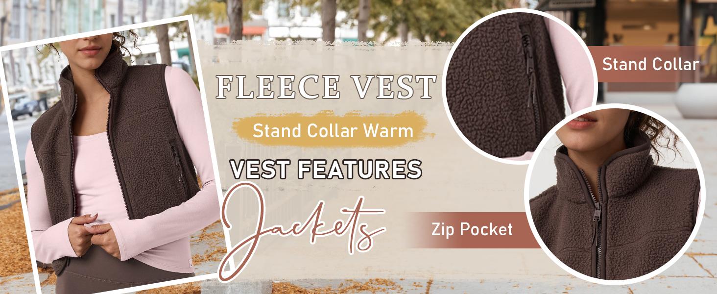 Songling Short Fleece Vest Women Zip-Up Stand Collar Snow Leopard Vest Cute Sleeveless Fleece Vest with Pockets for Fall Cropped Fabric Womenswear Tops Casual Winter Beige Basic Songling Short Fleece Vest Women Zip-Up Stand Collar Snow Leopard Vest Cute Sleeveless Fleece Vest with Pockets for Fall Cropped Fabric Womenswear Tops Casual Winter Beige Basic