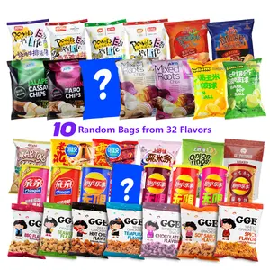 Asian Potato Chips Collection of 10 Random Bags from 27 Flavors - Crispy & Crunchy Snack Box from Around the World