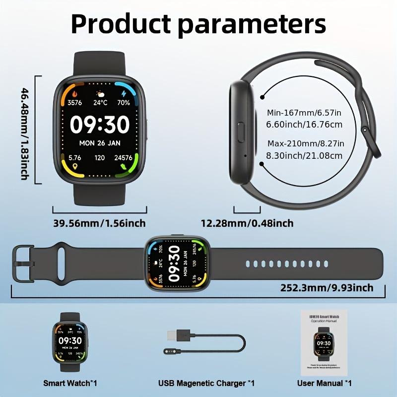 LANGSDOM Smart Watch for Women and Men, Call and Alexa with SMS Push, Answer Calls, Voice Assistant, Sports Watch 100+ Sports Modes for Android and iPhone Sports Smart Watch Wearable Adjustable Automatic Button Monitoring Silicone Tracker Water Proof