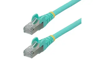 StarTech 6in CAT6a Ethernet Cable - Aqua - Low Smoke Zero Halogen (LSZH) - 10GbE 500MHz 100W PoE++ Snagless RJ-45 w/Strain Reliefs S/FTP Network Patch Cord Model NLAQ-6IN-CAT6A-PATCH
