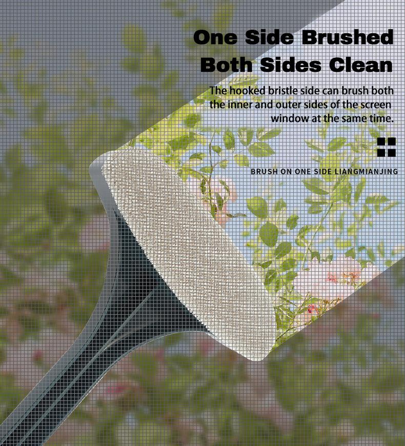 Multifunctional Anti-mosquito Screen Brush Glass Cleaning Tool with Dual Heads & Detachable Handle for Streak-Free Results on Windows, Mirrors, & Car Windows