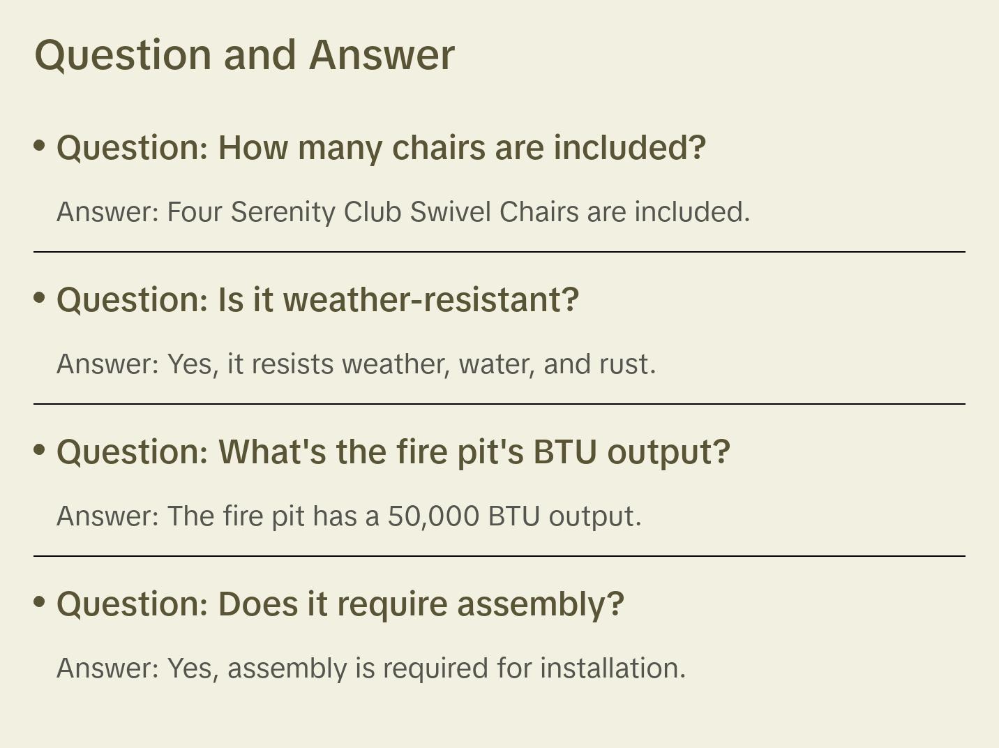Ethan 5-Piece Outdoor Fire Pit Table Set for Patio