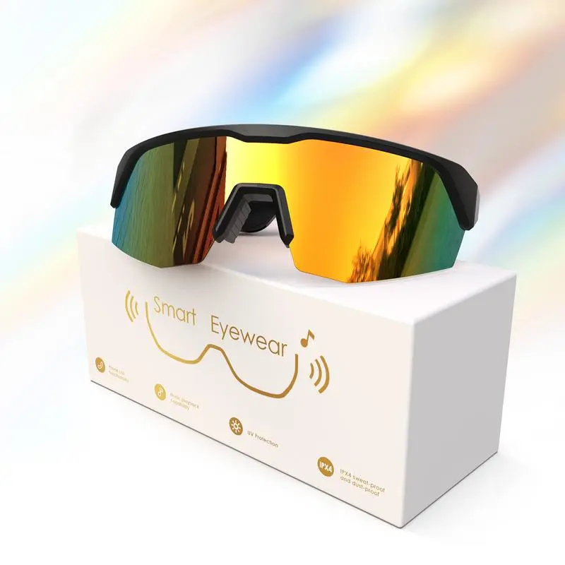 Bluetooth Smart Sunglasses with 130mAh Battery & Standard 5V1A Type-C Charging, UV Protection, Polarized Cycling Running Glasses for Men Women, Riding,Fishing,Climbing,Hands-Free Calling Wearable Electronic Gadgets