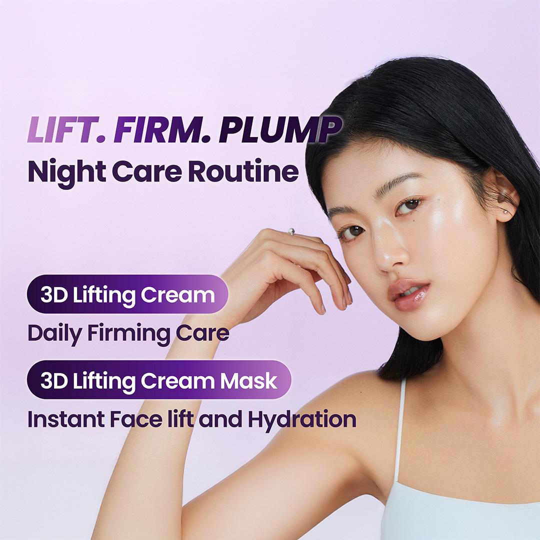 [BIOHEAL BOH Official] Probioderm 3D Lifting Cream Duo Pack | 2 Full Size Cream + 2 Pack of Mask | Firming & Anti-Aging Korean Skincare Routine Value Set | Peptide Face Cream for Jawline Lift & Wrinkle Daily Care Restore