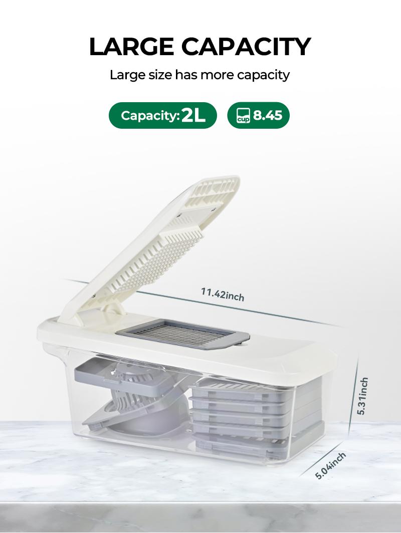 SUSTEAS Vegetable Chopper Mandoline Slicer,6 Blade Pro Food Chopper, Onion Potato Dicer, Veggie Cutter for Salad, Carrot, Cucumber Home Kitchen Gadgets Accessories Essentials(10 in 1, Grayish White)Essentials 10 in 1 White SUSTEAS Vegetable Chopper Mandoline Slicer,6 Blade Pro Food Chopper, Onion Potato Dicer, Veggie Cutter for Salad, Carrot, Cucumber Home Kitchen Gadgets Accessories Essentials(10 in 1, Grayish White)Essentials 10 in 1 White