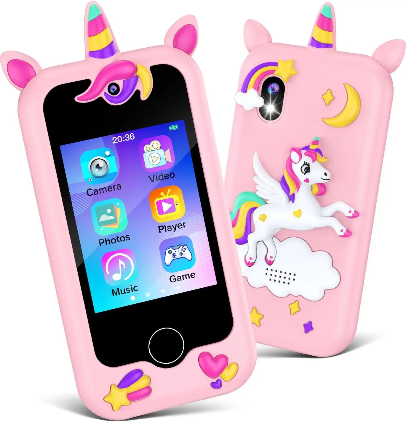 [BackToSchool]Kids Smart Phone, 2.8" Touch with Dual Camera, Travel Toy Preschool Learning Education, Perfect Gift for Christmas, Birthday Animals summerwins,phone case