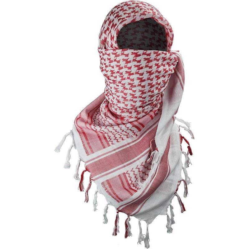 Luxns Military Shemagh Tactical Desert Scarf / 100% Cotton Keffiyeh Scarf Wrap for Men And Women