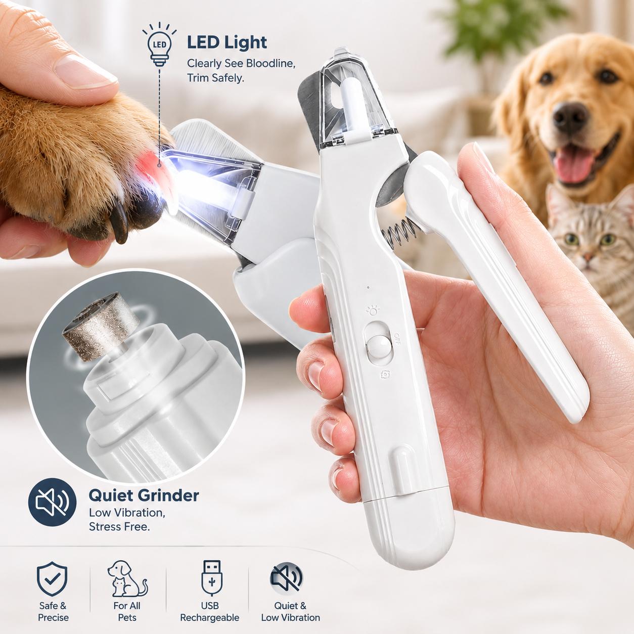2 in 1 pet nail clipper and grinder