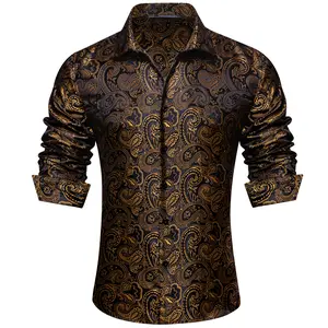 AILISUS Men's 2PC Wrinkle Free Casual Shirts Paisley Jacquard Long Sleeve Dress Shirt Breathable Regular Slim Classic Collared Menswear Holiday Wedding Dating Party Prom Men Tops