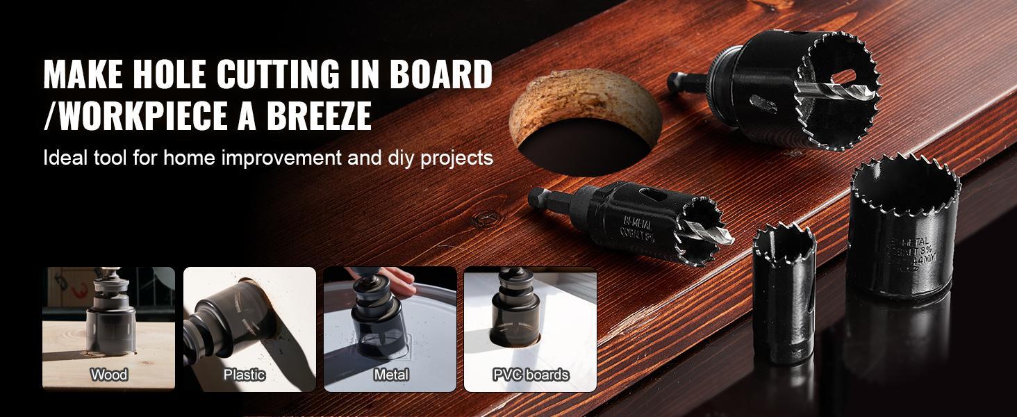 VEVOR Hole Saw Kit, TikTokShopBlackFriday, 18 PCS Saw Blades, 6 Drill Bits, 1 Hex Wrench, General Purpose Size from 3/4" to 4-1/2", Bi Metal M42 Hole Saw Set with Carrying Case, Ideal for Wood Board, Plastic and Iron Plate VEVOR Hole Saw Kit, TikTokShopBlackFriday, 18 PCS Saw Blades, 6 Drill Bits, 1 Hex Wrench, General Purpose Size from 3/4" to 4-1/2", Bi Metal M42 Hole Saw Set with Carrying Case, Ideal for Wood Board, Plastic and Iron Plate