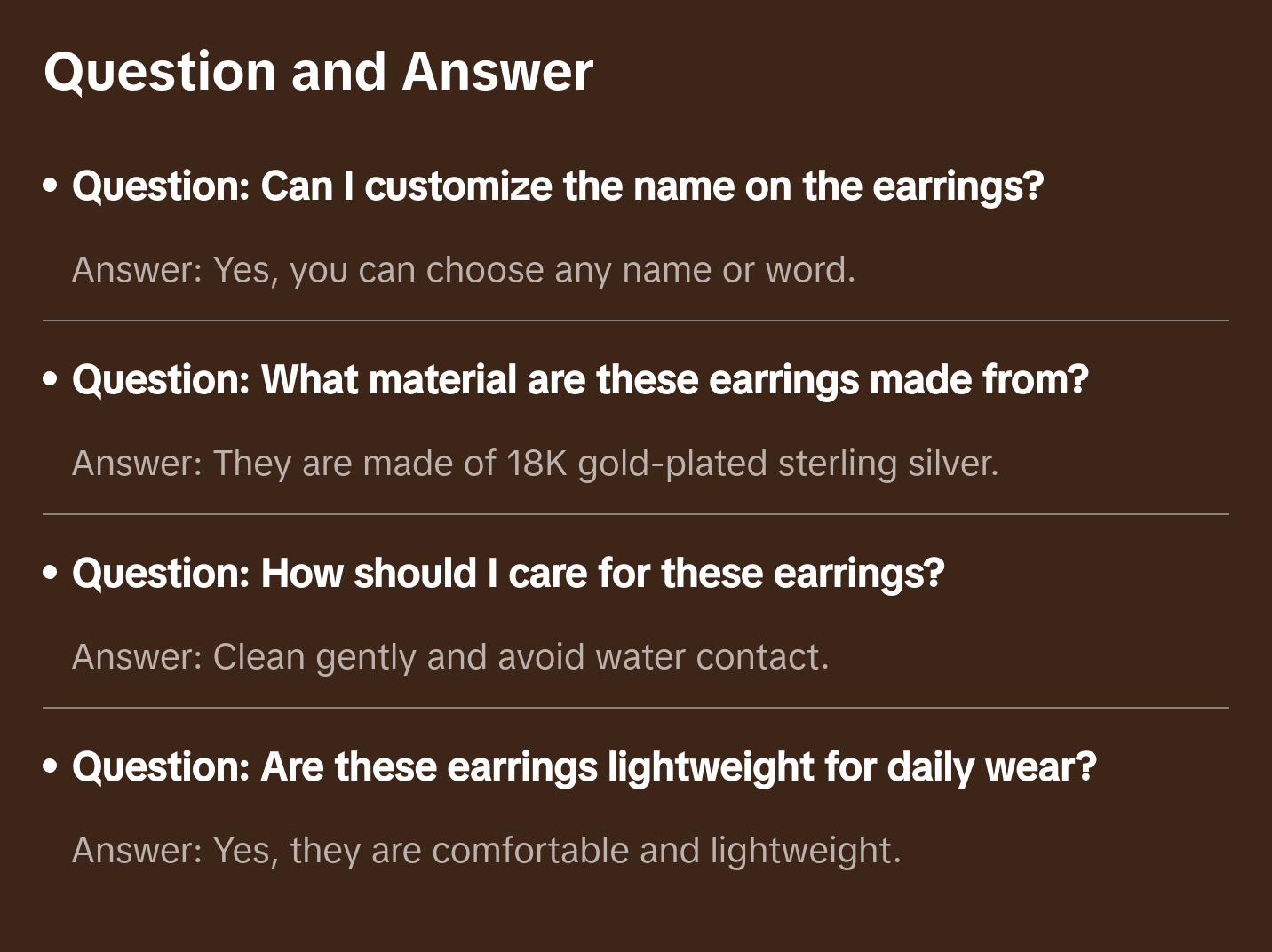 Custom Name Stud Earrings - 18K Gold-Plated Sterling Silver Personalized Earrings