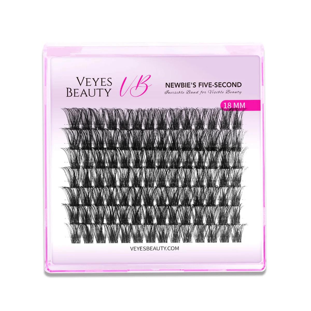 Veyesbeauty Dreamy 10mm-18mm Cluster Lash Single Length Refill & Replacement OptionFor Mixed Length Invisible Band Lashes Eyelashes Newbie's Five-Second Volume Wispy Soft Comfortable Mini Tray Makeup Cosmetic for Self Application at Home
