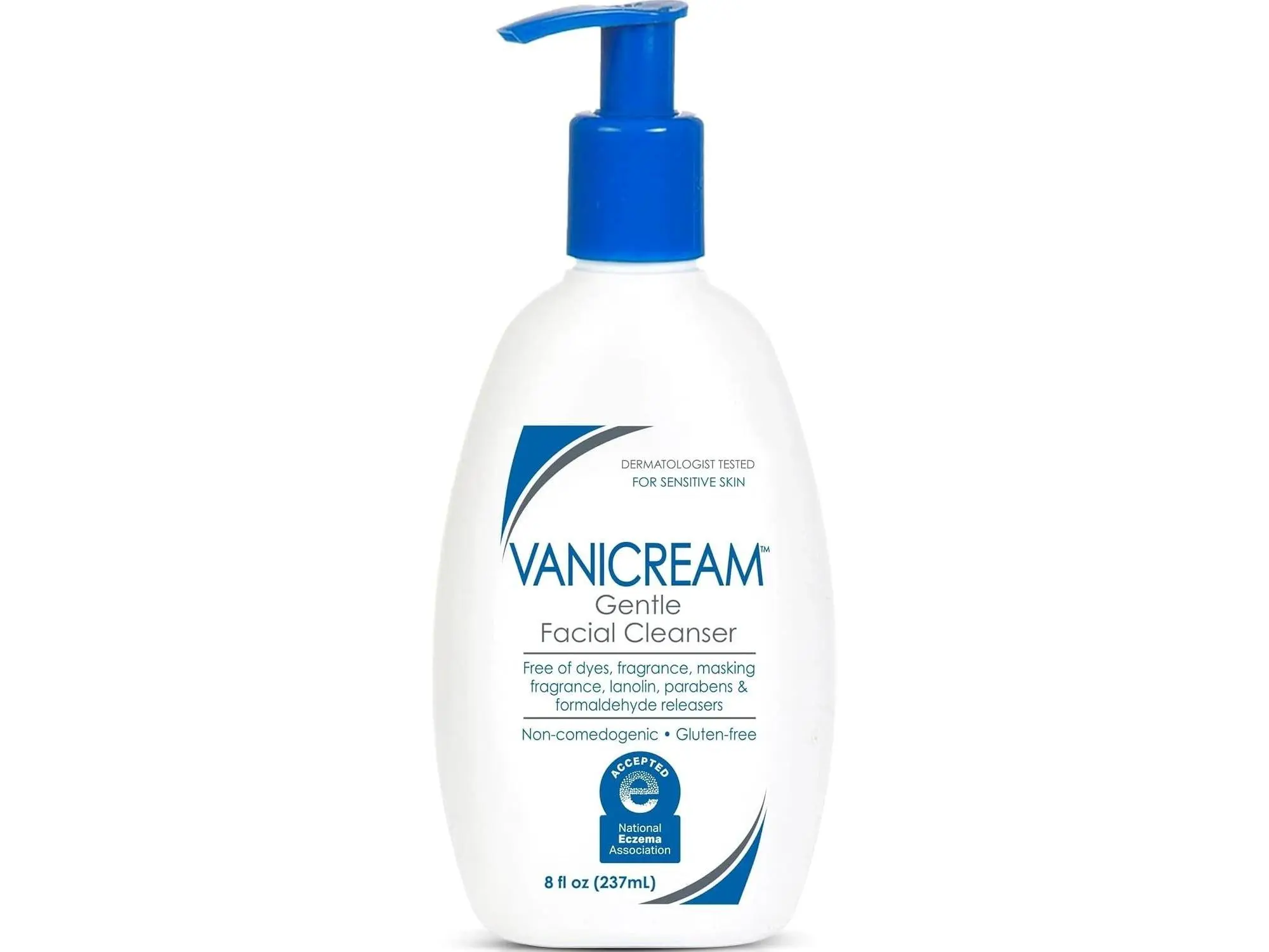 Vanicream Gentle Facial Cleaner with Pump Dispenser, 8 Fl Oz, Formulated without Common Irritants for Sensitive Skin, Removes Makeup, Dirt & Excess Oils, Non-Comedogenic, pH-Balanced Face Wash