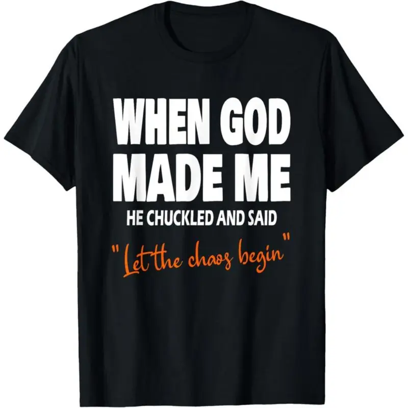 Soft Cotton Church T-Shirt – Wear Your Faith With A Smile: 'When God Made Me He Chuckled'