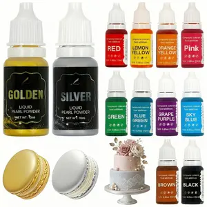 Liquid Food Coloring Kit - 12pcs Edible Bright Liquid Food Colors for Baking, Icing, Cookies, Cake Decoration, Easter Eggs, Candy, Christmas, Halloween (0.35 fl oz 10 ml)