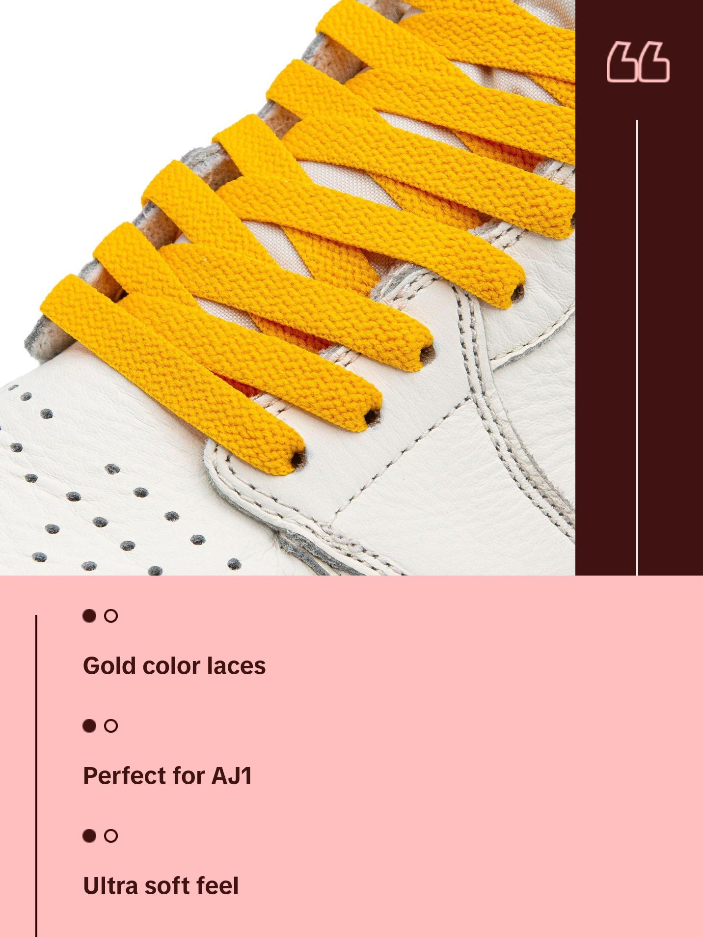 Gold Jordan 1 Replacement Shoelaces