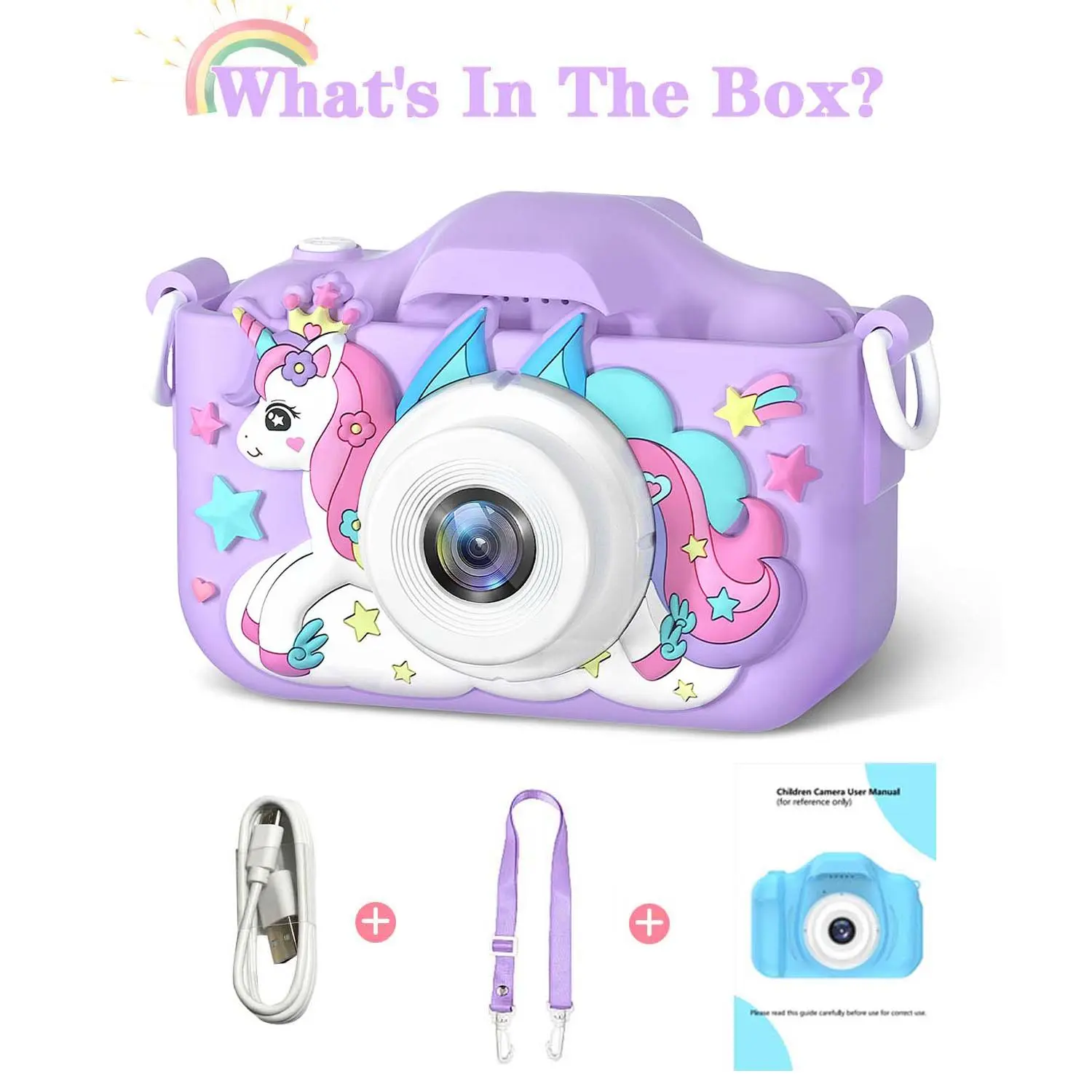 【Black Friday】Kids High-Definition Digital Camera - Compact Rechargeable Dual-Lens Selfie Camera with Front & Rear Lenses, Drop-Safe Silicone Case, Quality Screen, Rechargeable Portable Travel Recorder, Ideal Toy Gift for 3-12 Year Olds, School Use, Porta