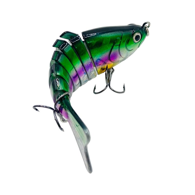 Dealforyoudays 5pcs Artificial Fishing Bait with Hook Multi-Jointed Crankbait Bionic Hard Fishing Bait 3.94-inch Lifelike Swimbait for Fresh & Saltwater Angling