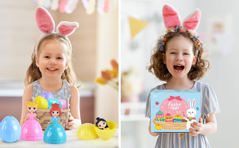 12 PCS Princess Prefilled Easter Eggs, Easter Basket Stuffer,Hunt Gifts for Kids, Classroom Prize and Party Favors