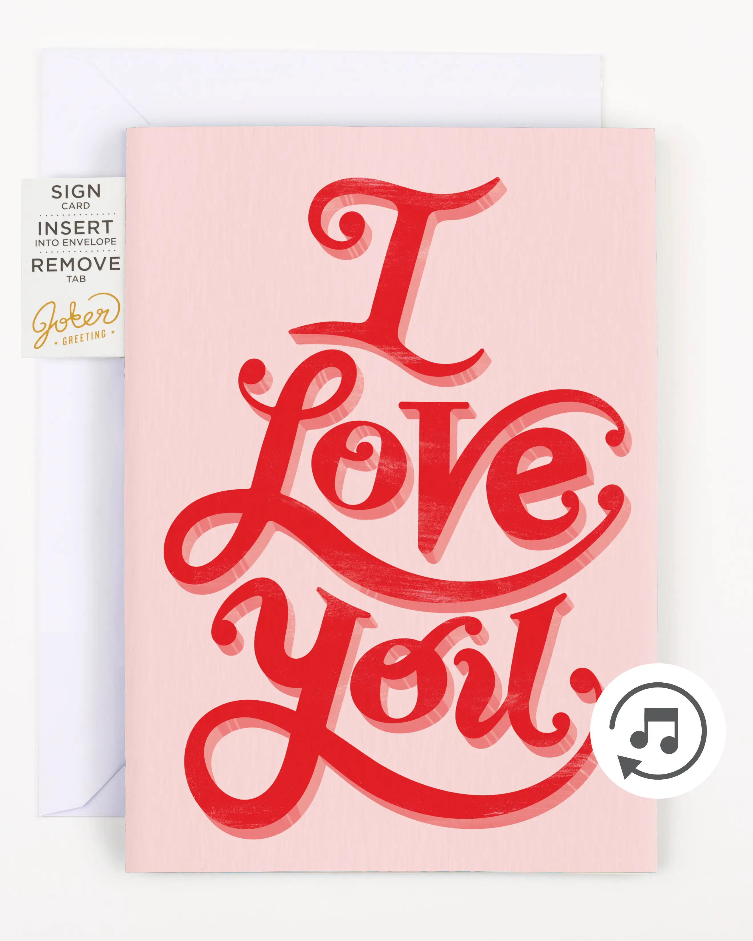 Large Glitter Endless "I Love You" Heart Office Card Decor Stickers - Glitter Bonus, Pull-for-Surprise Strip, Musical Loop - for Anniversary Surprises