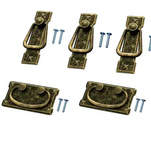 6 Pack Vintage Antique Bronze Drawer Ring Pulls Cabinet Drawer Bail Pull Antique Brass Drawer Pull Antique Silver Door Pulls Home improvement