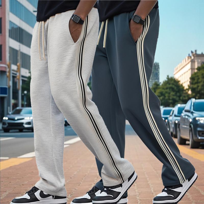 Men's Sporty Long Pants, Casual High Waist Drawstring Joggers, Comfortable Elastic Waistband, Ideal for Gym & Daily Wear Sweatpants