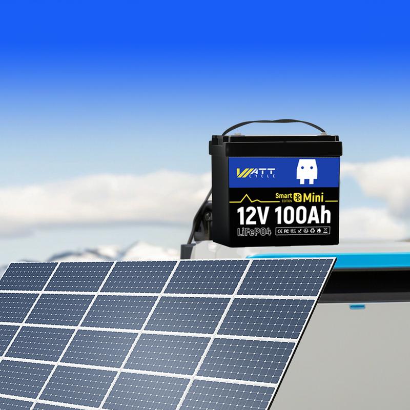 WattCycle 12V 100Ah Mini Bluetooth LiFePO4 Battery Group 22NF , Utilizing EV Grade A+ Cells,Lightweight Compact Power