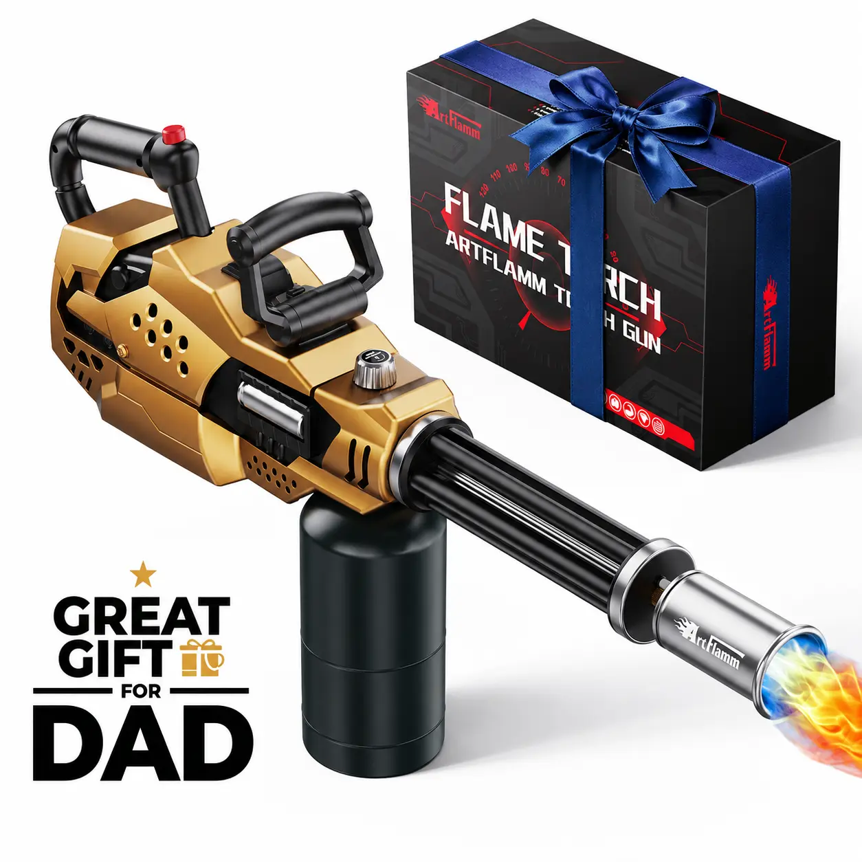 ARTFLAMM Powerful Propane Torch , Kitchen Blow Torch Gun with Adjustable Flame, Detachable Cooking Torch for Searing Steak, Camping, BBQ, Welding (Tank Not Included)