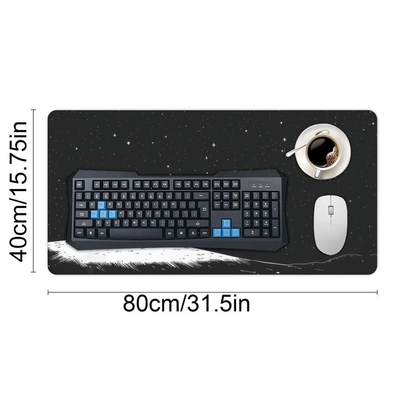 Astronaut Pattern Mouse Pad, Non slip Washable Rubber Base Thick & Comfortable Desk Mat for Laptops, Keyboards & Office Use