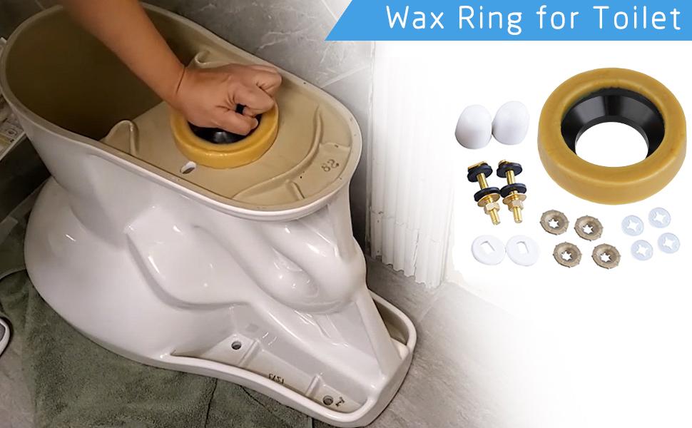 Hibbent Extra Thick Toilet Wax Ring, Toilet Bowl Wax Seal Kit with Closet Bolts, PE Flange and Extra Retainers, Thick Wax Ring Gasket for 3-inch/4-inch Waste line-Gas, Odor and Watertight Seal