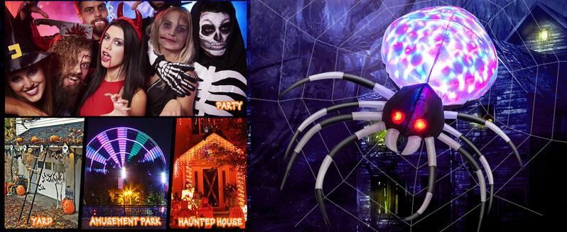 COSTWAY Halloween Inflatables Decoration with LED Lights, Giant Blow up Pumpkin/Dragon/Spider/Ghost/Clown/Scarecrow/Dead Tree, Outdoor Halloween Decorations with Built-in LED Lights for Lawn, Yard, Garden, Patio, Indoors